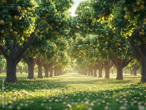 Walnut grove with trees full of ripe walnuts ready 003 tree, park, autumn, trees, nature, landscape, grass, forest, spring, fall, leaves, path, summer, garden, leaf, yellow, season, foliage, countrysi photo