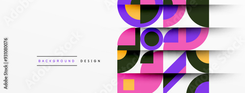 Geometric design abstract background - circles squares