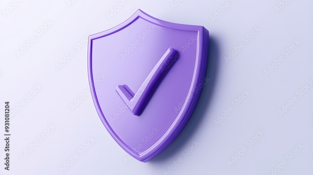 cartoon 3d Icon safety shield check mark perspective . purple symbol security safety icon. Checkmark in minimalistic style. 3d vector illustration. white background cartoon 3d Icon safety shield check mark perspective . purple symbol security safety icon. Checkmark in minimalistic style. 3d vector illustration. white background