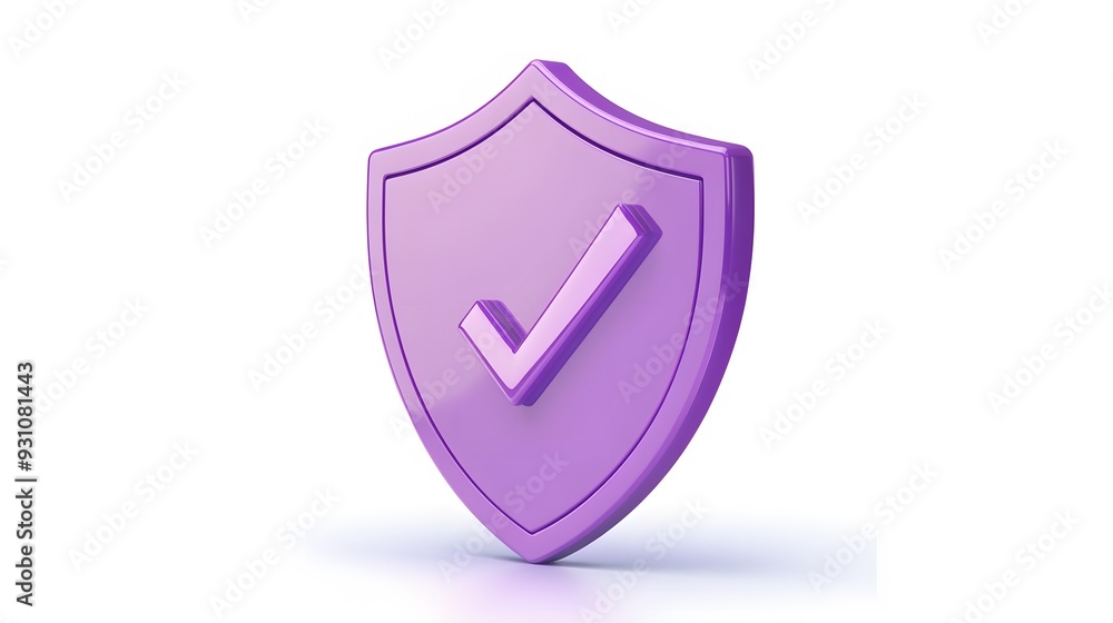 cartoon 3d Icon safety shield check mark perspective . purple symbol security safety icon. Checkmark in minimalistic style. 3d vector illustration. white background cartoon 3d Icon safety shield check mark perspective . purple symbol security safety icon. Checkmark in minimalistic style. 3d vector illustration. white background