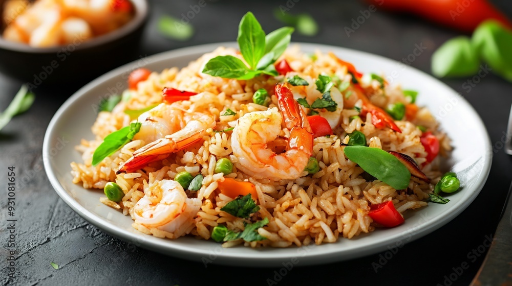 Shrimp Fried Rice with Vegetables and Basil Shrimp Fried Rice with Vegetables and Basil