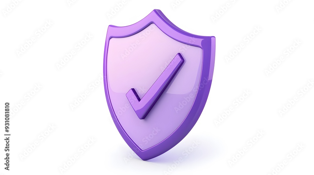cartoon 3d Icon safety shield check mark perspective . purple symbol security safety icon. Checkmark in minimalistic style. 3d vector illustration. white background cartoon 3d Icon safety shield check mark perspective . purple symbol security safety icon. Checkmark in minimalistic style. 3d vector illustration. white background