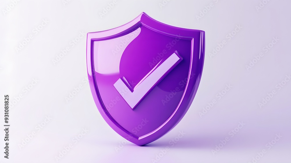 cartoon 3d Icon safety shield check mark perspective . purple symbol security safety icon. Checkmark in minimalistic style. 3d vector illustration. white background cartoon 3d Icon safety shield check mark perspective . purple symbol security safety icon. Checkmark in minimalistic style. 3d vector illustration. white background