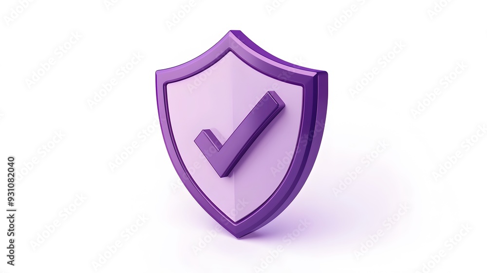cartoon 3d Icon safety shield check mark perspective . purple symbol security safety icon. Checkmark in minimalistic style. 3d vector illustration. white background cartoon 3d Icon safety shield check mark perspective . purple symbol security safety icon. Checkmark in minimalistic style. 3d vector illustration. white background