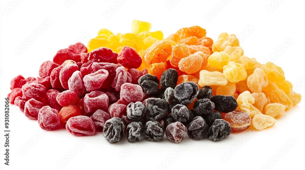 Assortment of Candied Fruits on White Background Assortment of Candied Fruits on White Background