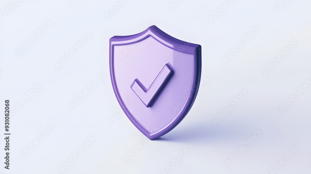 cartoon 3d Icon safety shield check mark perspective . purple symbol security safety icon. Checkmark in minimalistic style. 3d vector illustration. white background cartoon 3d Icon safety shield check mark perspective . purple symbol security safety icon. Checkmark in minimalistic style. 3d vector illustration. white background
