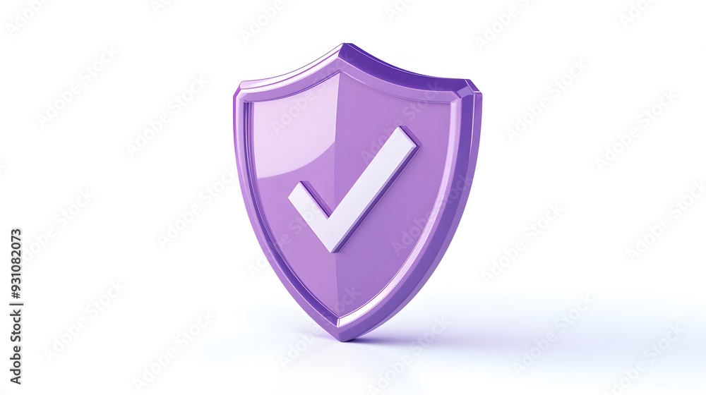 cartoon 3d Icon safety shield check mark perspective . purple symbol security safety icon. Checkmark in minimalistic style. 3d vector illustration. white background cartoon 3d Icon safety shield check mark perspective . purple symbol security safety icon. Checkmark in minimalistic style. 3d vector illustration. white background