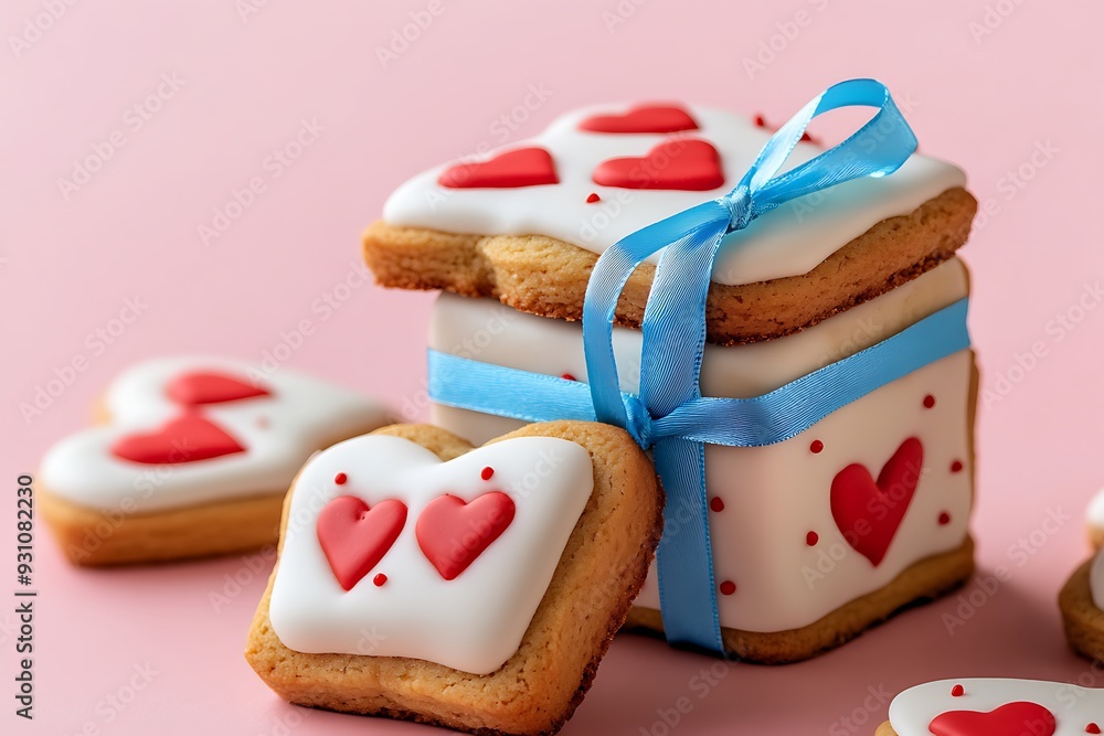 Heart shaped cookies for Valentine's day