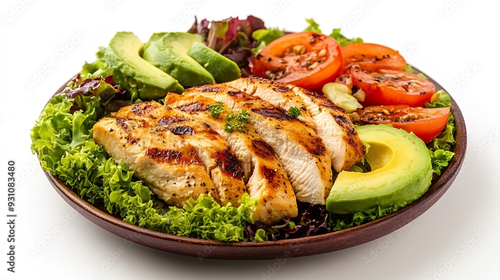 Grilled Chicken Salad with Avocado and Tomatoes Grilled Chicken Salad with Avocado and Tomatoes