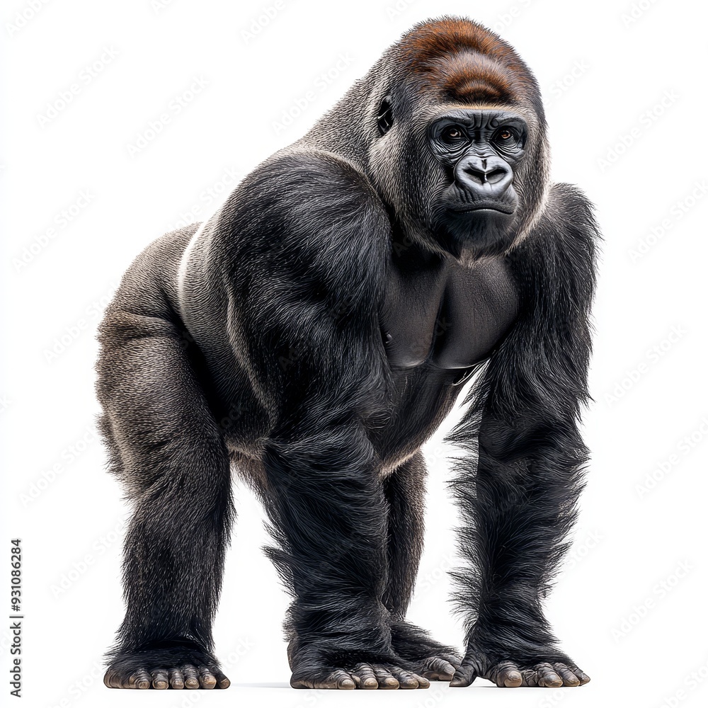 Portrait of a gorilla full body standing front vie 480 animal, wildlife, zoo, mammal, nature, wild, portrait, endangered, black, lowland, fur, face, congo, big, hairy, jungle, western, strong, power, Portrait of a gorilla full body standing front vie 480 animal, wildlife, zoo, mammal, nature, wild, portrait, endangered, black, lowland, fur, face, congo, big, hairy, jungle, western, strong, power,