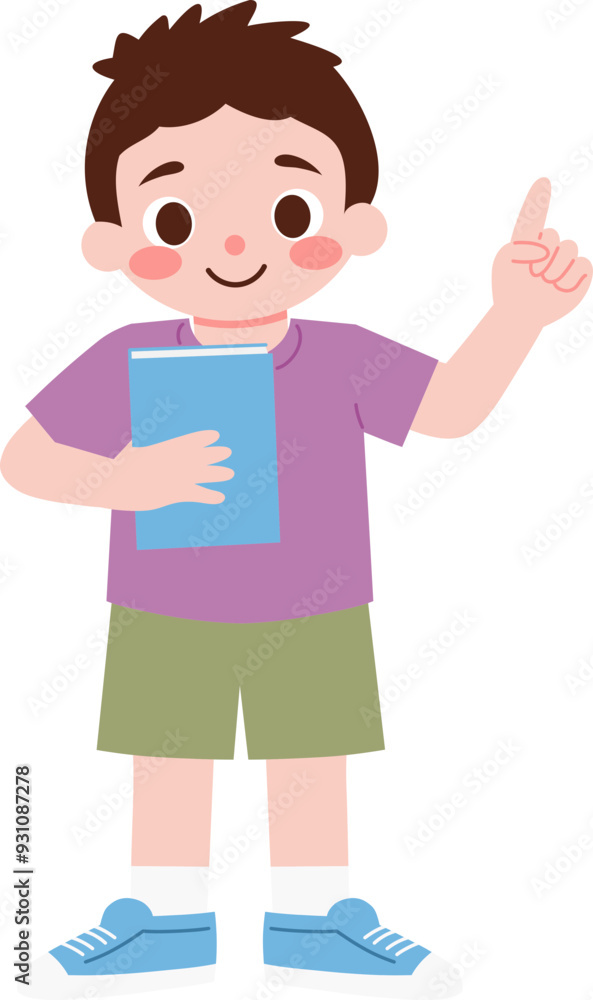 Cute Kid Character Illustration With a Book