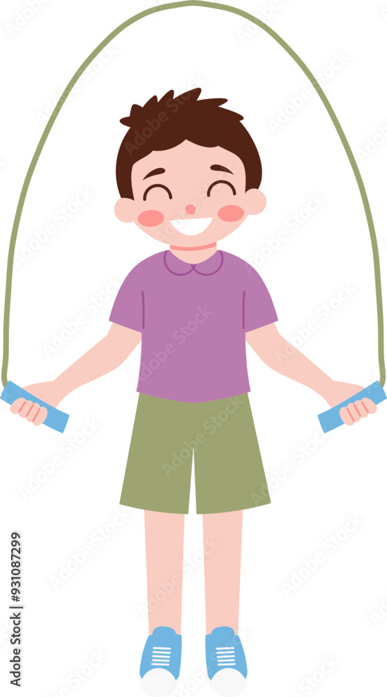 Cute Girl Character Illustration Jumping Rope Cute Girl Character Illustration Jumping Rope