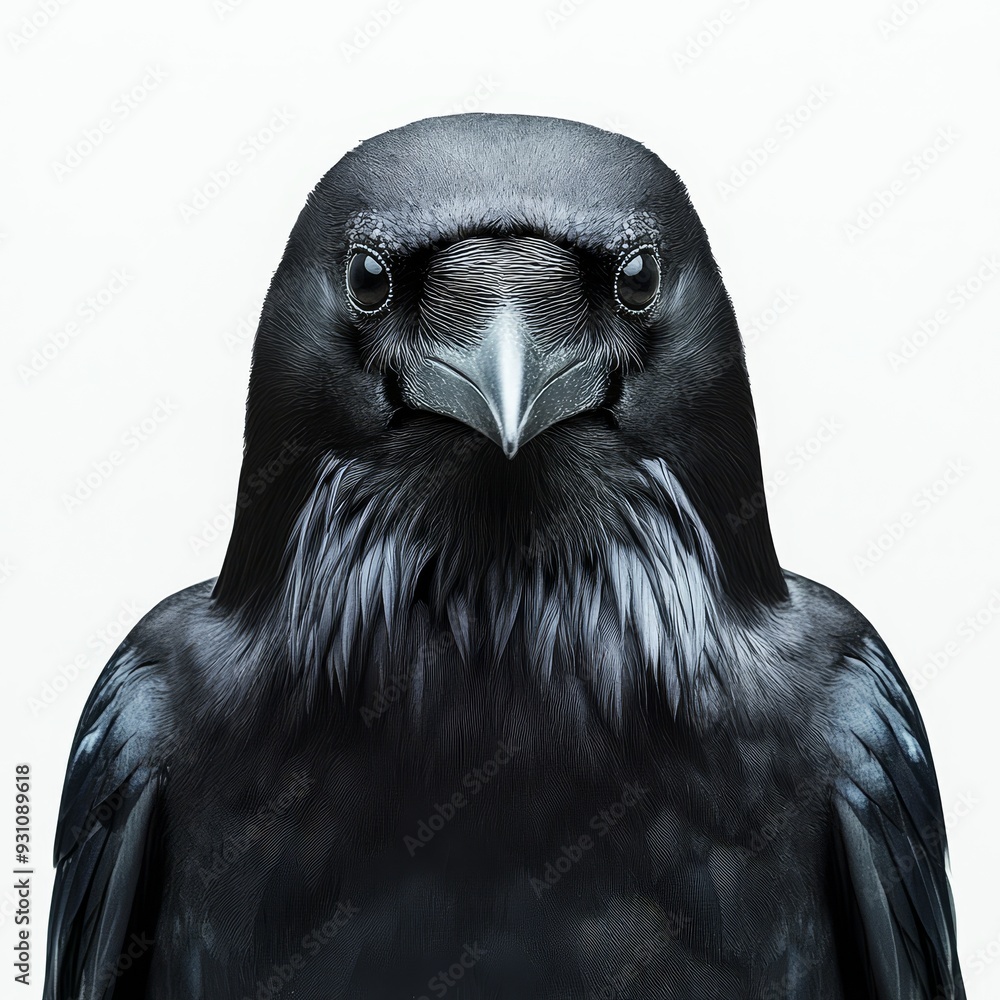 Portrait of a raven full body standing front view 394 bird, eagle ...