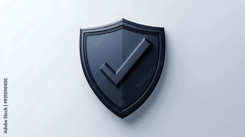 cartoon 3d Icon safety shield check mark perspective . black symbol security safety icon. Checkmark in minimalistic style. 3d vector illustration. white background cartoon 3d Icon safety shield check mark perspective . black symbol security safety icon. Checkmark in minimalistic style. 3d vector illustration. white background