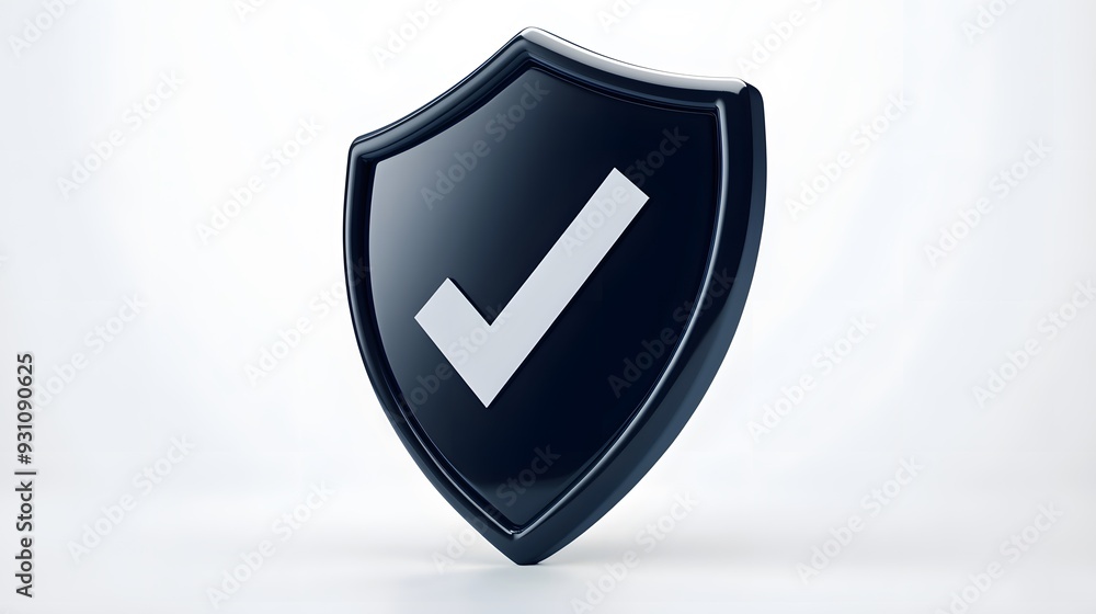 cartoon 3d Icon safety shield check mark perspective . black symbol security safety icon. Checkmark in minimalistic style. 3d vector illustration. white background cartoon 3d Icon safety shield check mark perspective . black symbol security safety icon. Checkmark in minimalistic style. 3d vector illustration. white background