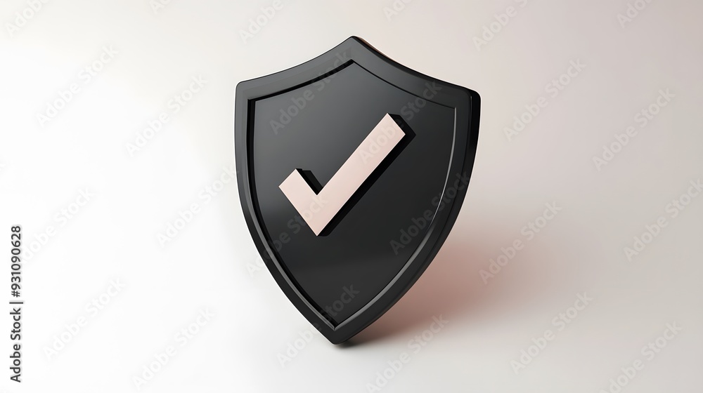 cartoon 3d Icon safety shield check mark perspective . black symbol security safety icon. Checkmark in minimalistic style. 3d vector illustration. white background cartoon 3d Icon safety shield check mark perspective . black symbol security safety icon. Checkmark in minimalistic style. 3d vector illustration. white background