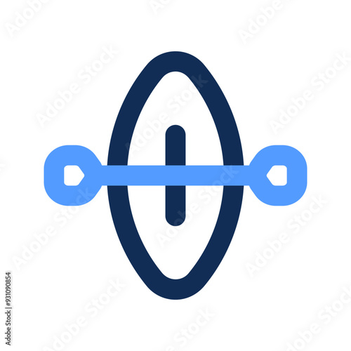 canoe outline color icon