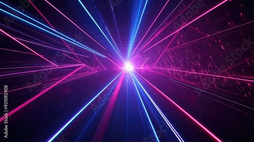 Vibrant Laser Light Show in Vivid Blue and Pink Hues