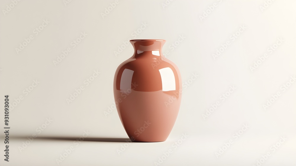 Shiny terracotta vase, hybrid design, futuristic craft, smooth surface, advanced digital rendering Shiny terracotta vase, hybrid design, futuristic craft, smooth surface, advanced digital rendering