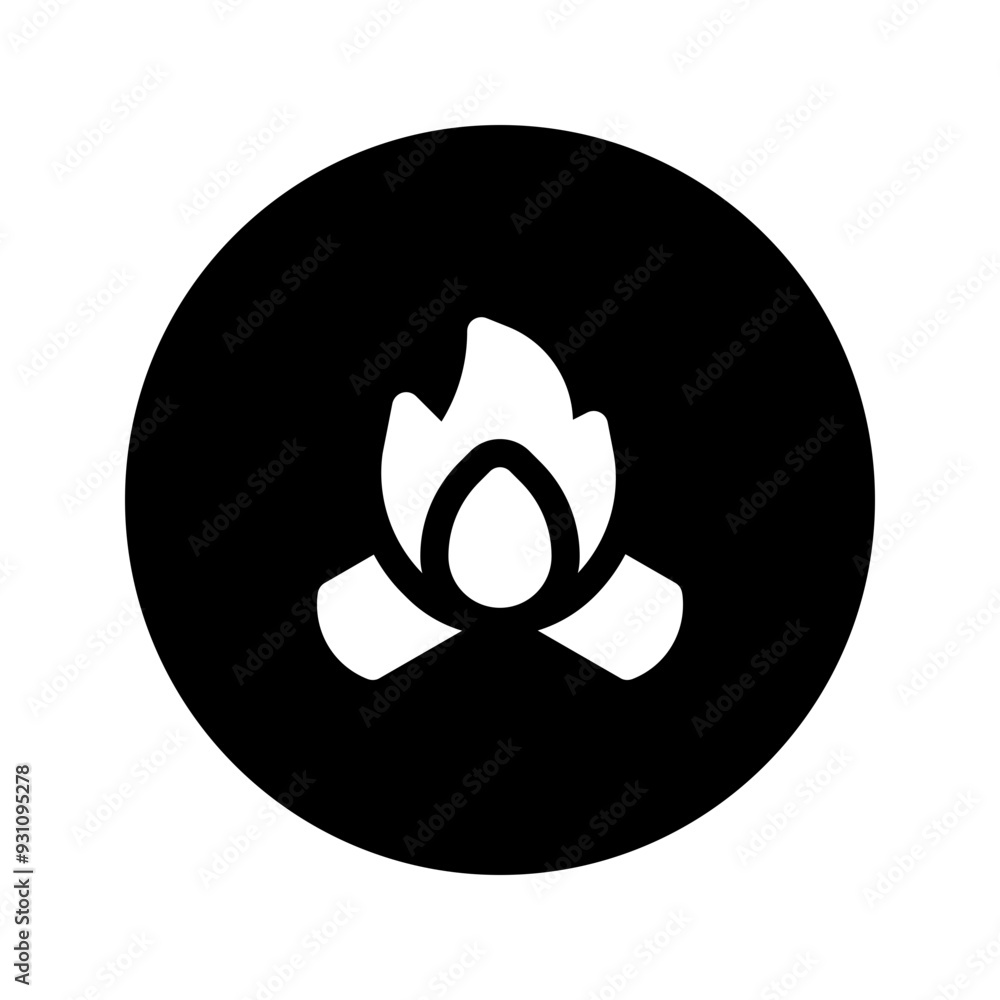 campfire glyph circular icon campfire glyph circular icon