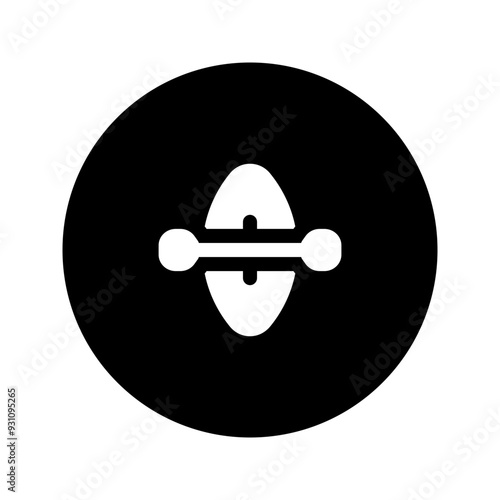 canoe glyph circular icon