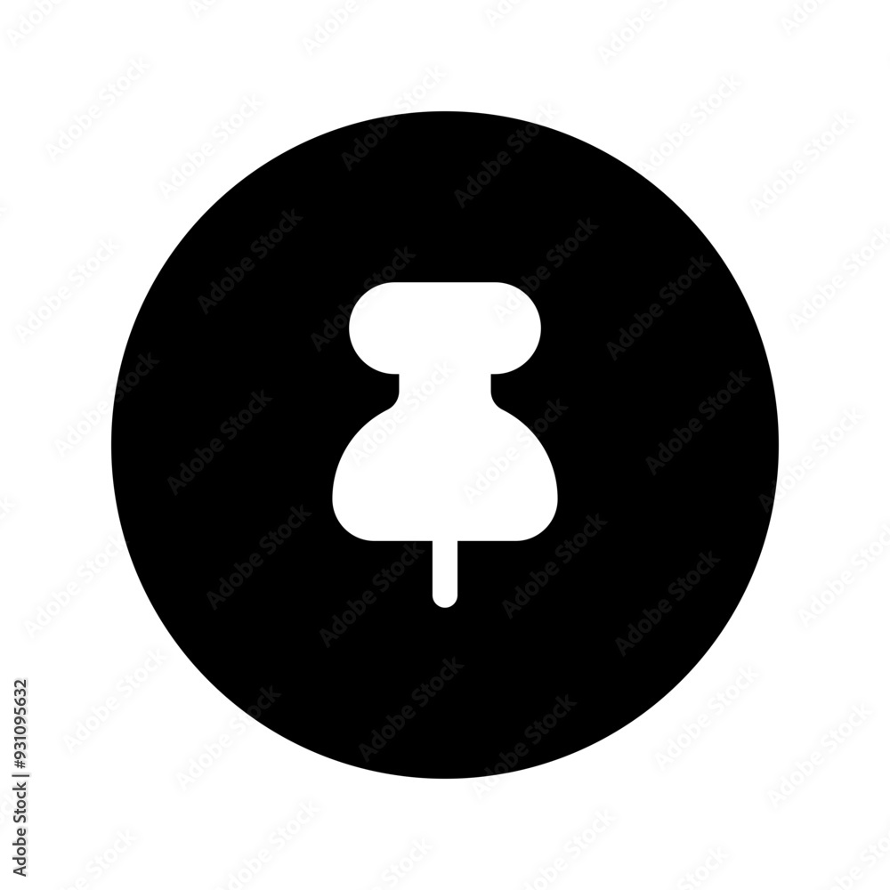 push pin glyph circular icon push pin glyph circular icon