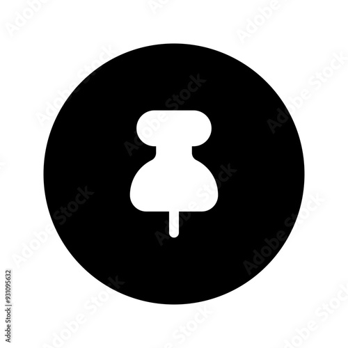 push pin glyph circular icon