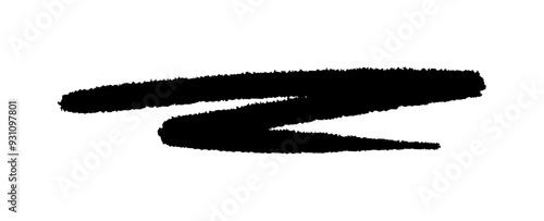 Hand drawn scribble underline made with brush stroke having rough texture