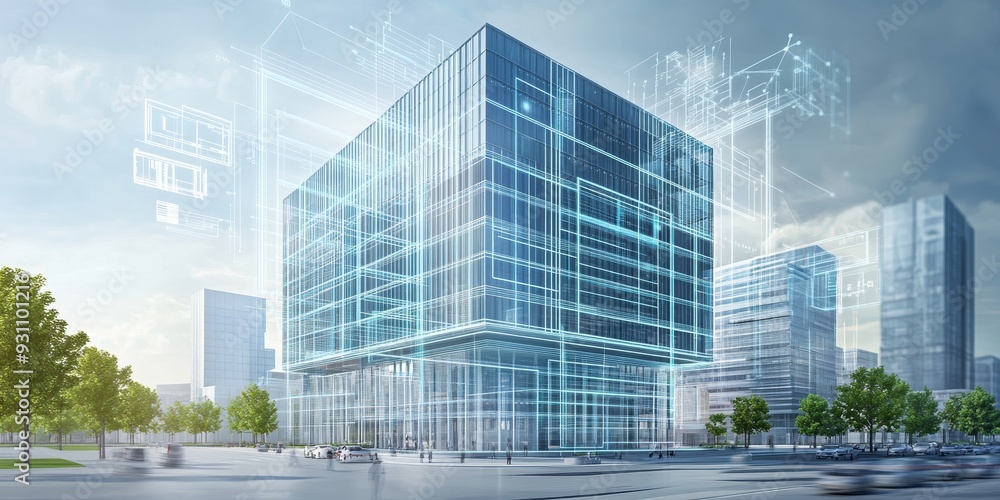 Intelligent Building Development Advanced interface for intelligent buildings, showcasing responsive ...