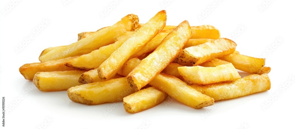 Golden French Fries Pile Golden French Fries Pile
