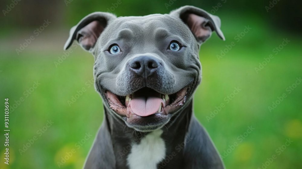 Joyful Dog with Blue Eyes Enjoying a Beautiful Day Outdoors Joyful Dog with Blue Eyes Enjoying a Beautiful Day Outdoors