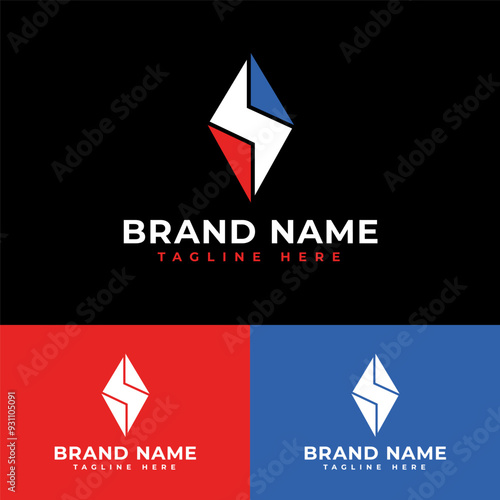 Blockchain link also letter S or blitz thunderbolt symbol icon flat logo stock vector design