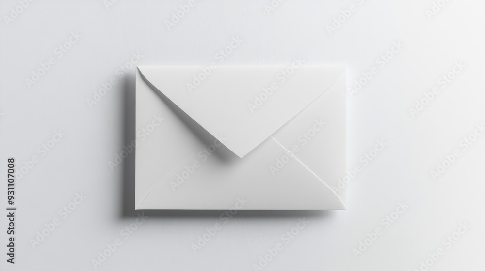 clean white envelope centered on a pure white background, highlighting its simplicity and professional design. Perfect for communication, mail, and correspondence concepts. clean white envelope centered on a pure white background, highlighting its simplicity and professional design. Perfect for communication, mail, and correspondence concepts.