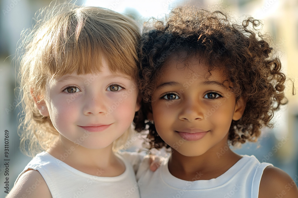 A group of children are playing happily in the sun. Children of different skin colors and nationalities are suitable for education and peace, showing strong tolerance. A group of children are playing happily in the sun. Children of different skin colors and nationalities are suitable for education and peace, showing strong tolerance.