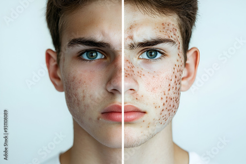 comparative skin outbreak photo