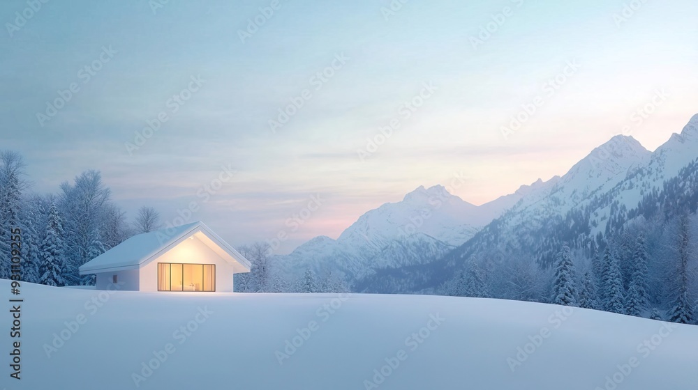 Modern living room with a stunning mountain view. Modern living room with a stunning mountain view.