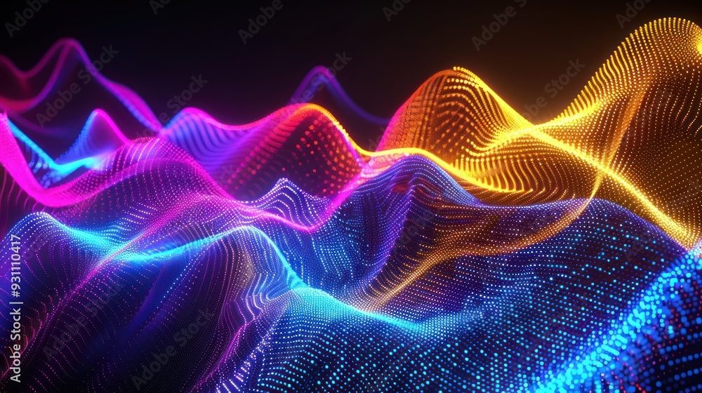 Fototapeta premium Abstract Neon Waves