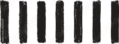 Straight Black Brush Strokes Set. Grunge Paint stripe. Distressed banner . Vector brush Stroke .  Black isolated paintbrush collection . circles, triangles. vector paintbrush set.