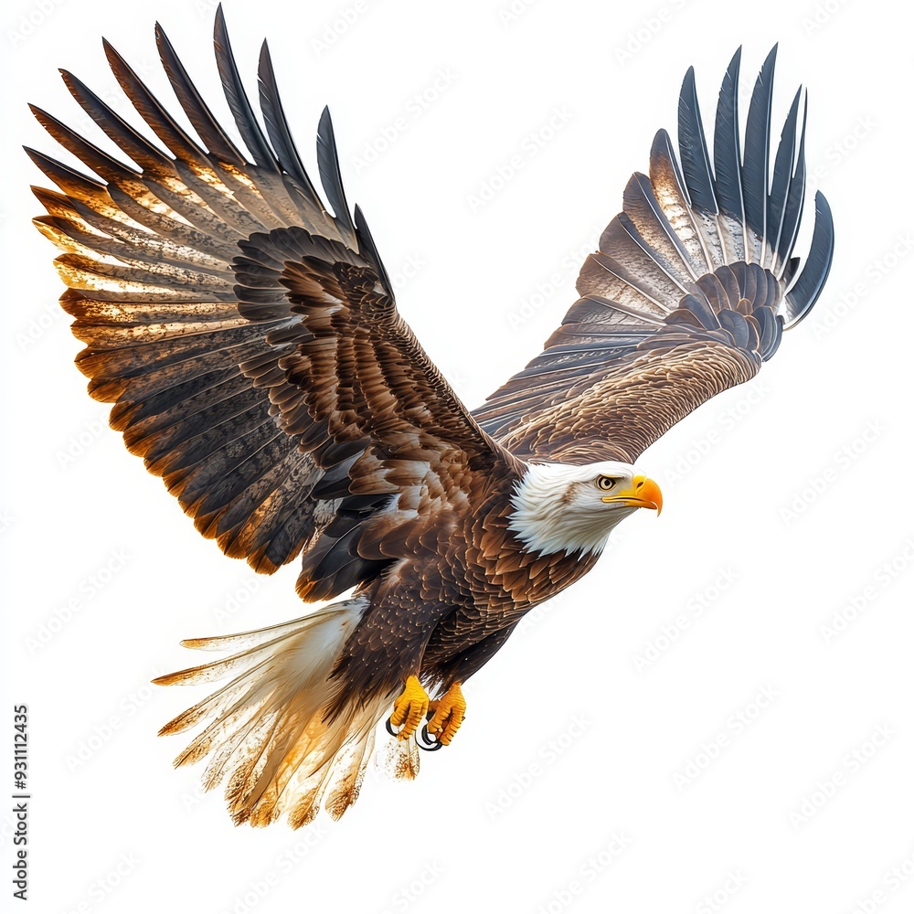 Obraz premium Capture a majestic soaring eagle in a dynamic pose 056 eagle, bird, flying, flight, wings, sky, bald, animal, nature, hawk, fly, wildlife, raptor, bald eagle, wing, predator, beak, wild, blue, freedo