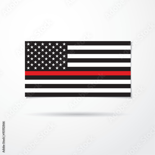 thin red line american flag, vector graphic design