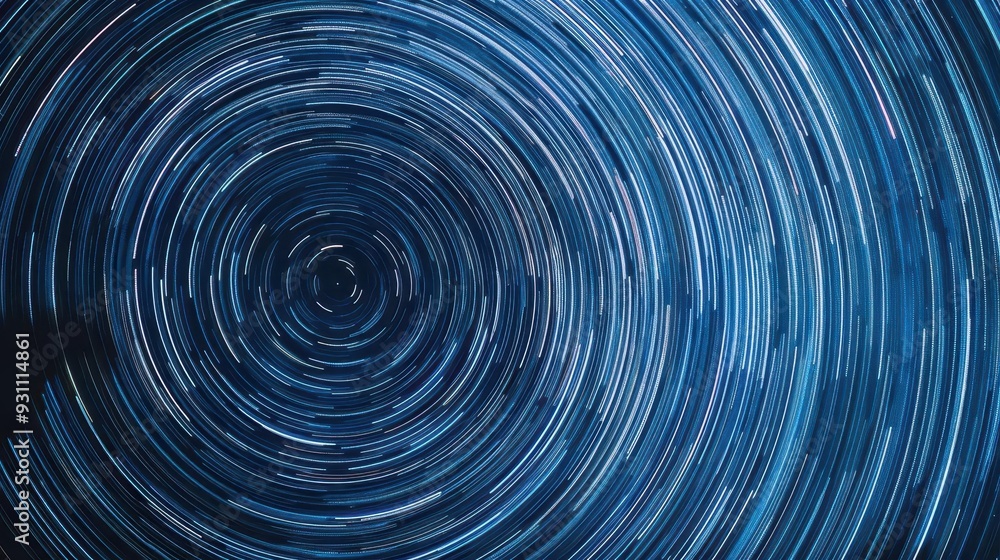 Time-lapse of star trails forming circular patterns around the North Star, astrophotography, star trails, night sky Time-lapse of star trails forming circular patterns around the North Star, astrophotography, star trails, night sky