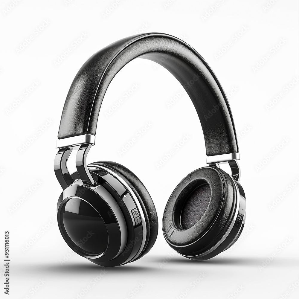 A pair of headphones, mens audio gear, realistic photography, wireless design, isolated on white background A pair of headphones, mens audio gear, realistic photography, wireless design, isolated on white background