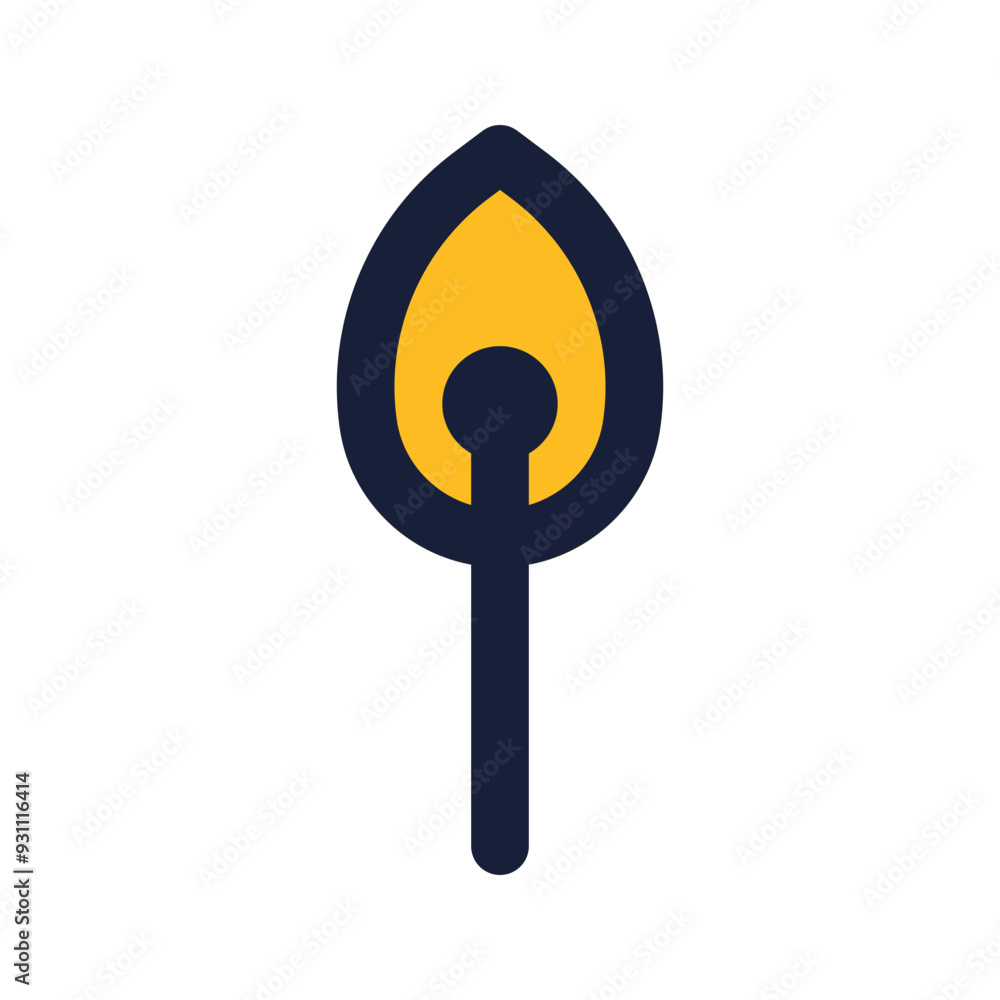 matches flat line icon matches flat line icon