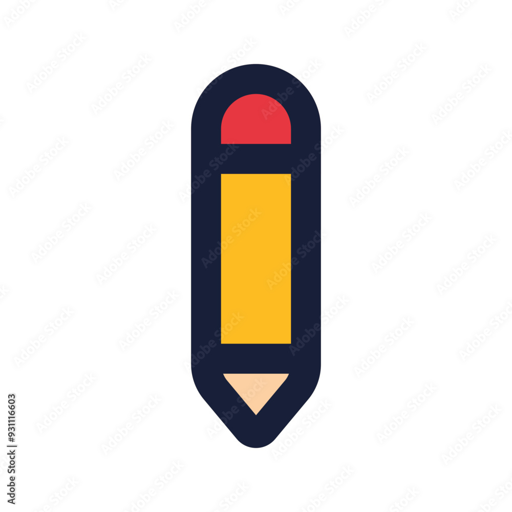 pencil flat line icon