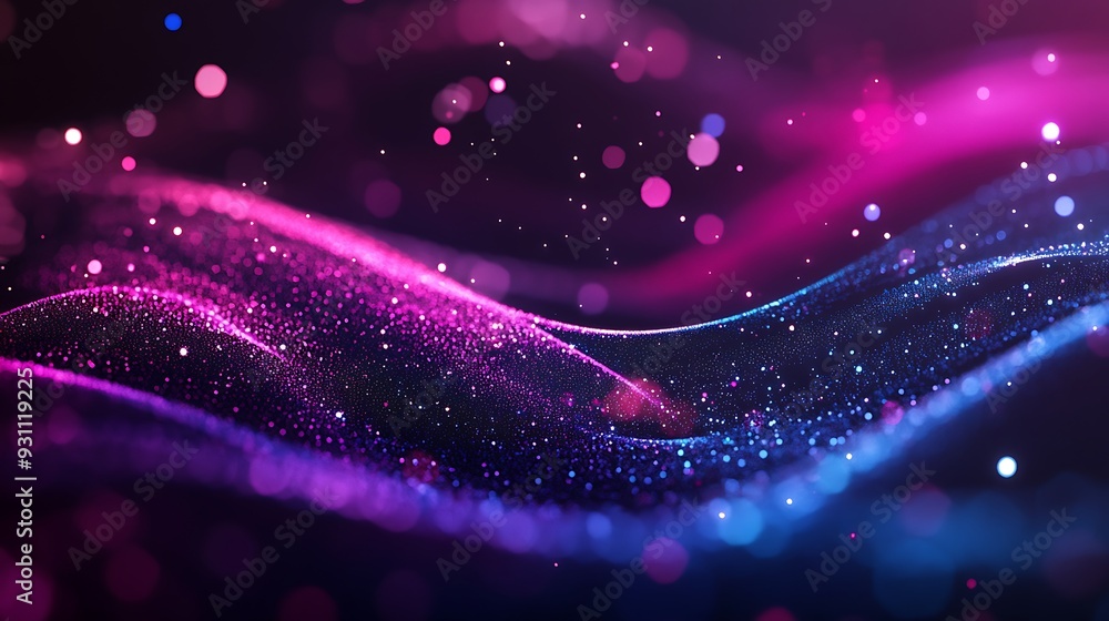 Abstract Purple and Blue Particle Waves Abstract Purple and Blue Particle Waves