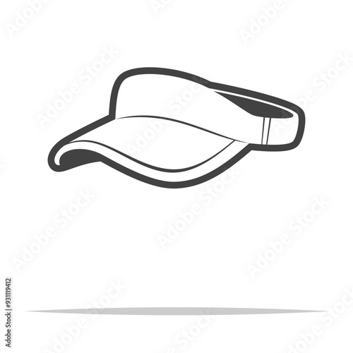 Visor hat outline icon transparent vector isolated