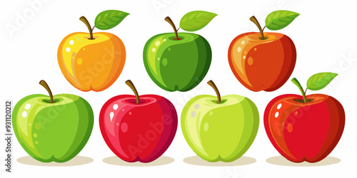 red and yellow and gtreen papples