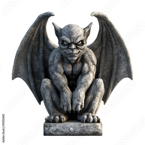 Photography of a Gemstone Gargoyle on Plain White Background Transparent PNG  with High Detail