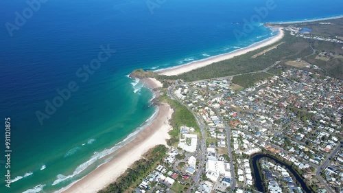 Cabarita Beach Town In Tweed Coast Road, Bogangar, Northeastern New South Wales, Australia. Aerial Shot photo