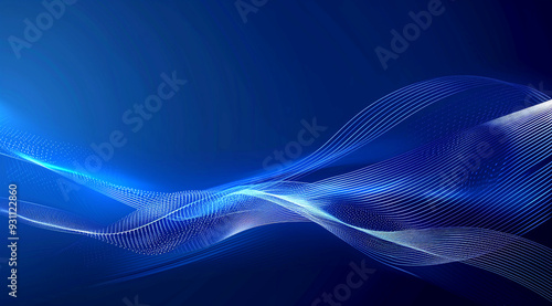 blue abstract background with wavy shapes and gradient